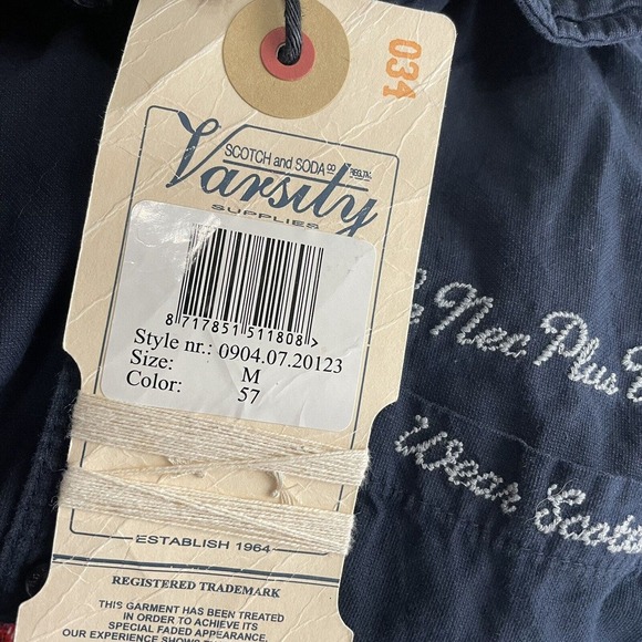 scotch soda doc azur embellished button up shirt Size M - Picture 8 of 13